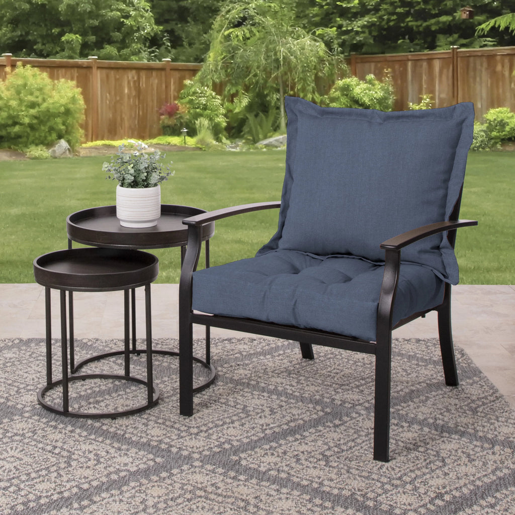 Indigo Blue Rectangle Outdoor 2-Piece Deep Seat Cushion W477
