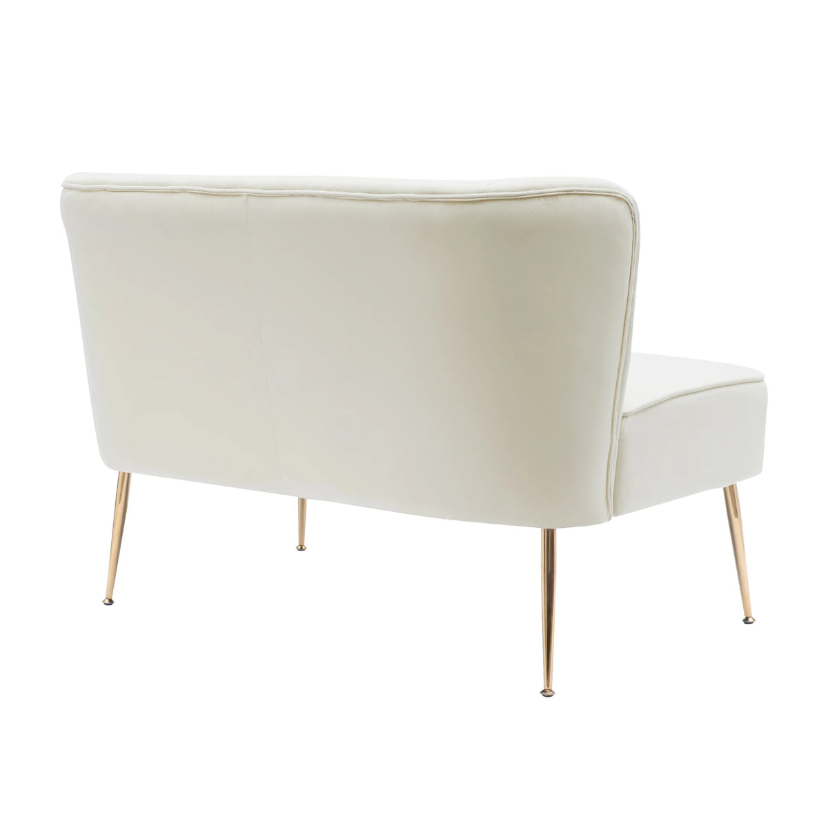 46" Wide Ivory Velvet Upholstered Love Seat Sofa Y189783