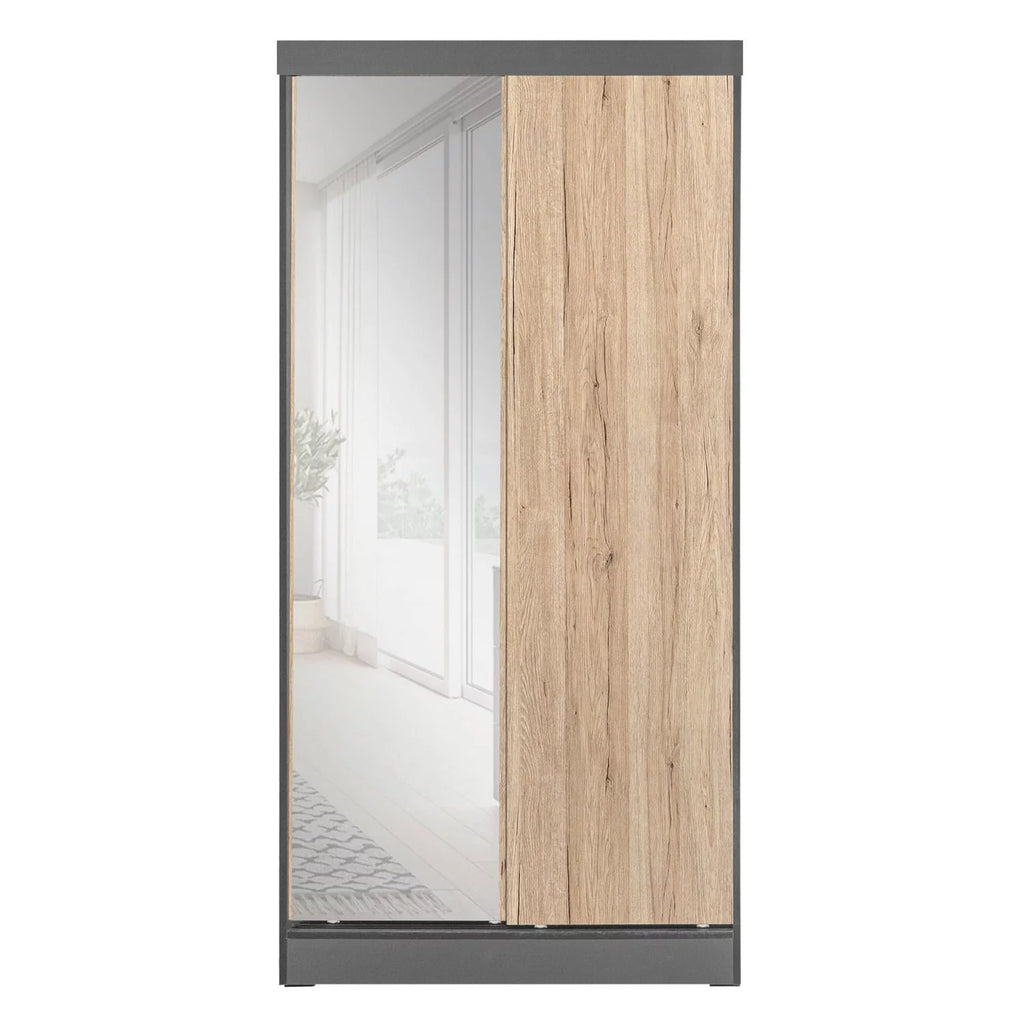 Wood Double Sliding Door Wardrobe Y875482