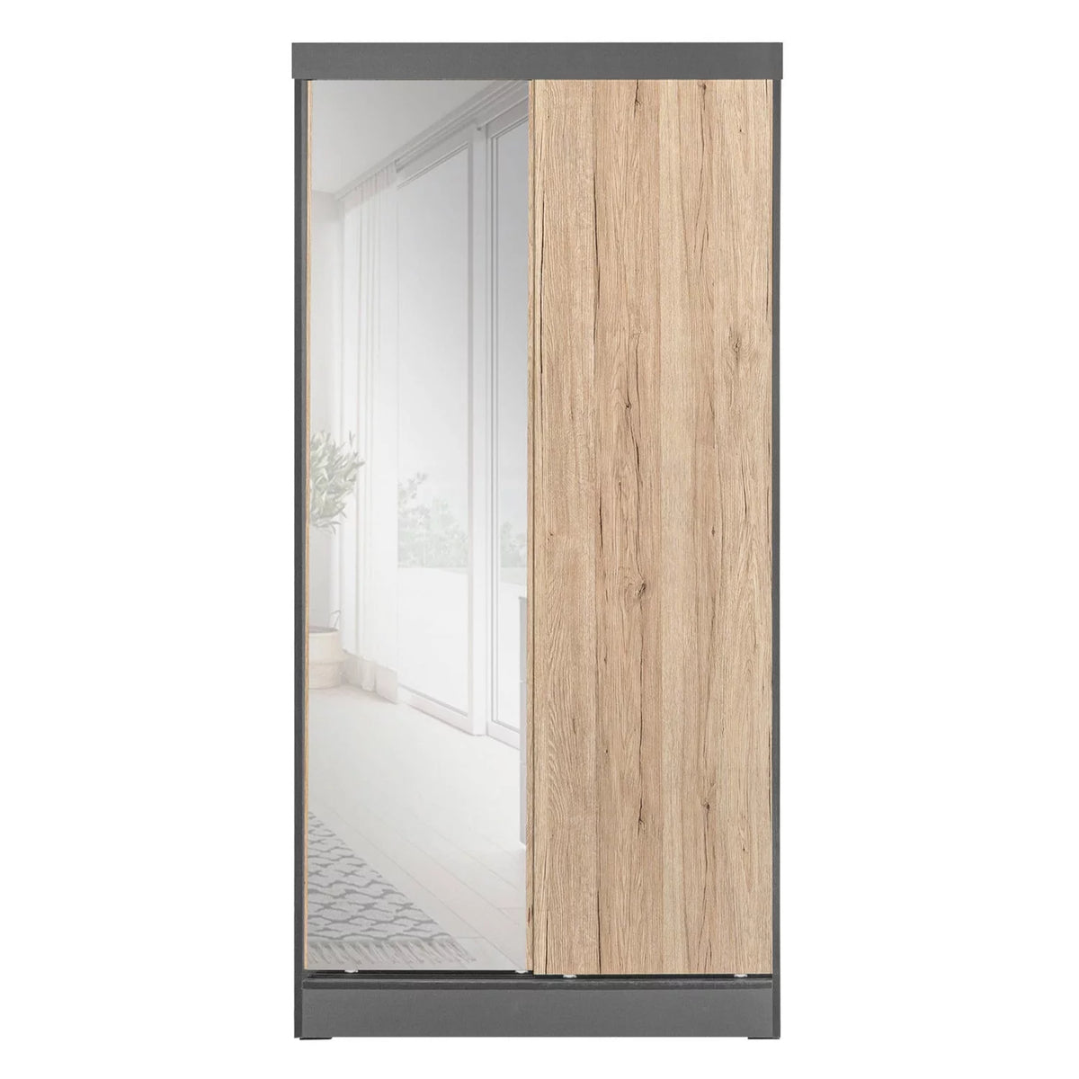 Wood Double Sliding Door Wardrobe Y875482