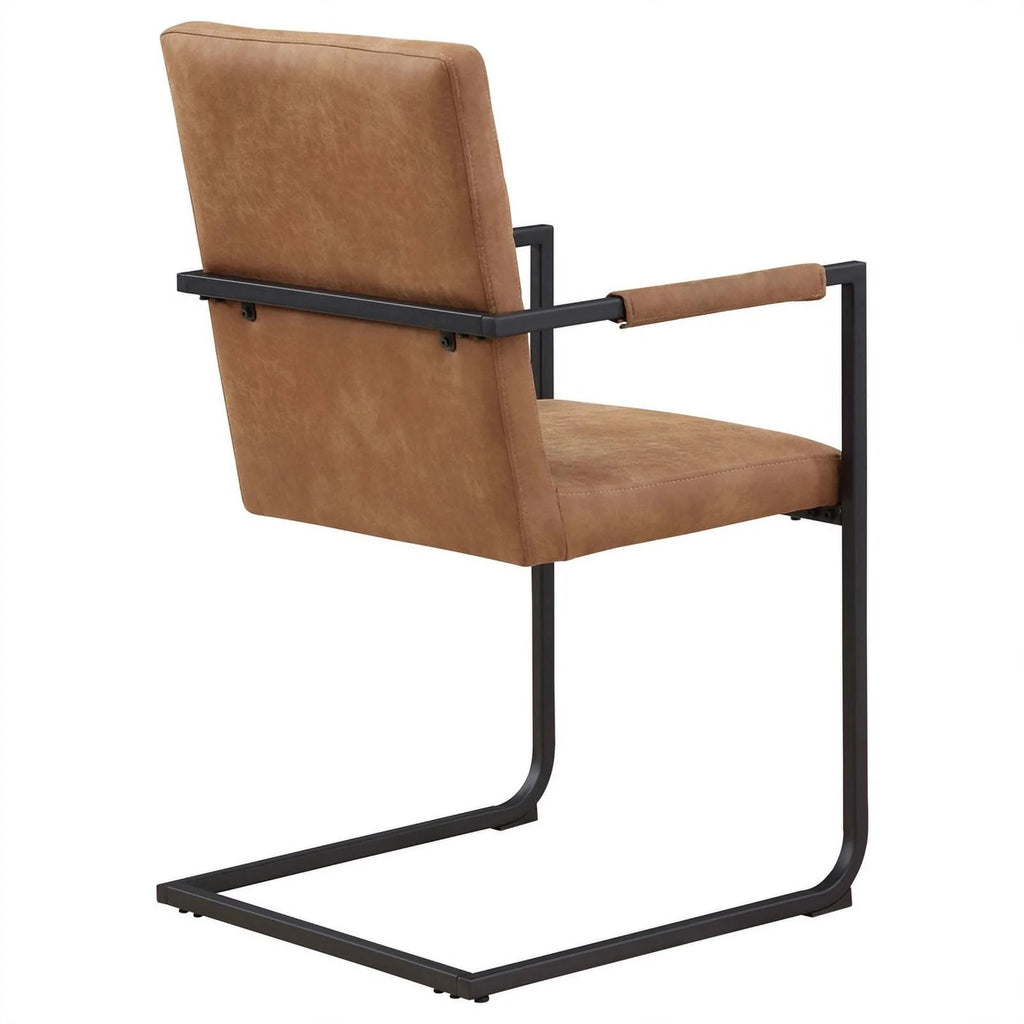 Brown and Black Faux Leather Arm Chair L31814