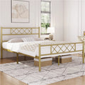 White Twin Metal Bed Frame with Headboard & Footboard O66954