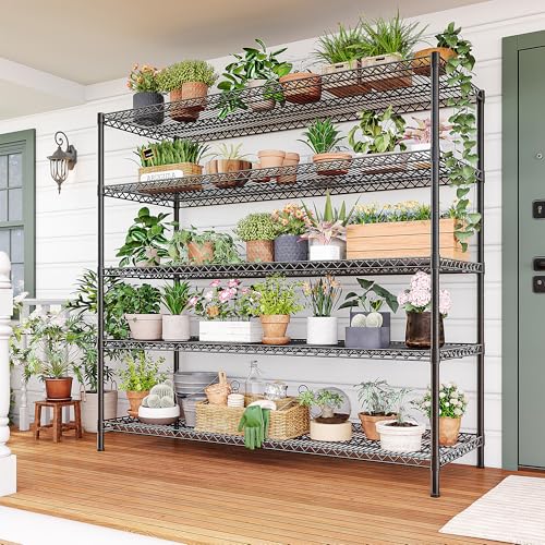 55.5" W 5 Tier Metal Shelving Unit W6133
