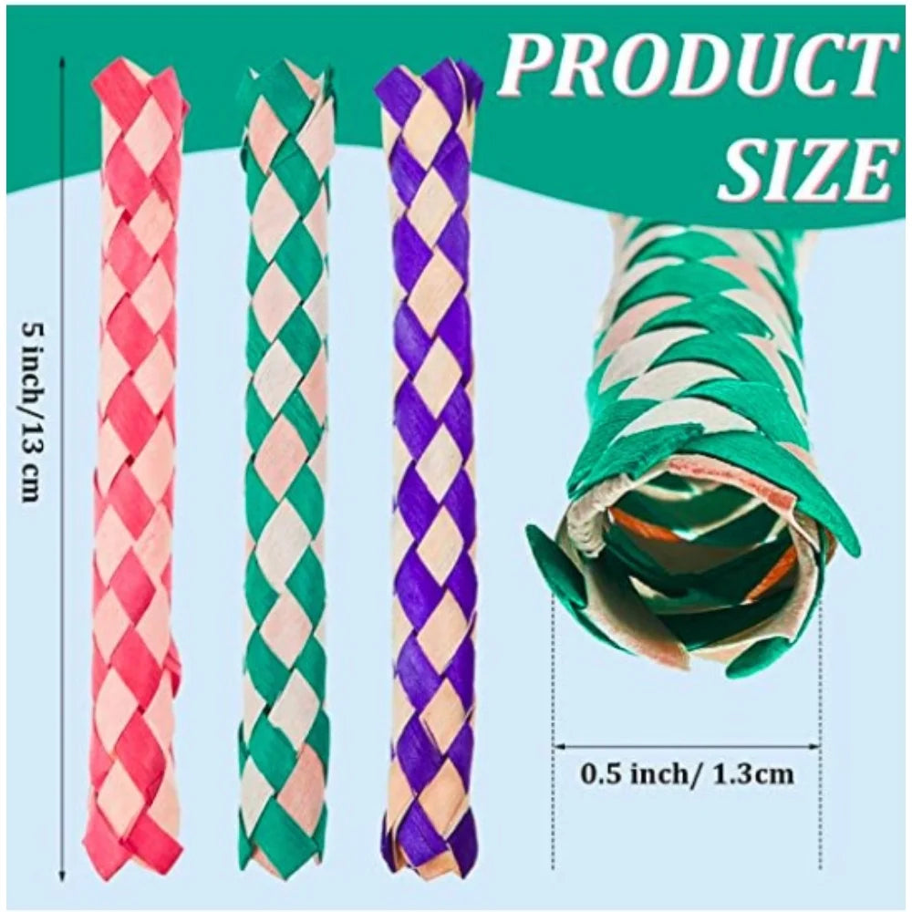 Classic Chinese Bamboo Finger Traps, Pack of 72, Assorted Colors W873667