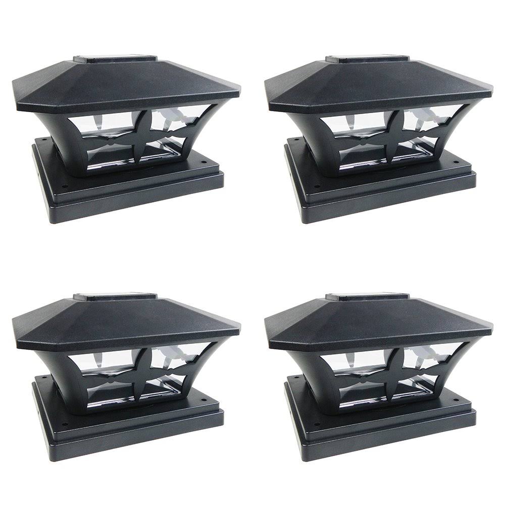 Black 4 Pack Solar LED Post Cap Light O671867
