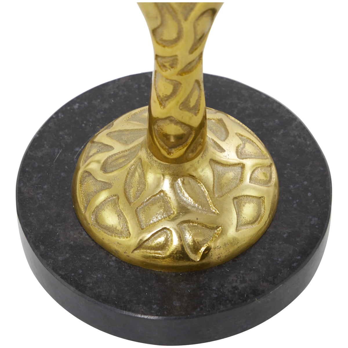 Gold Aluminum Accent Table with Black Marble Base Q64240