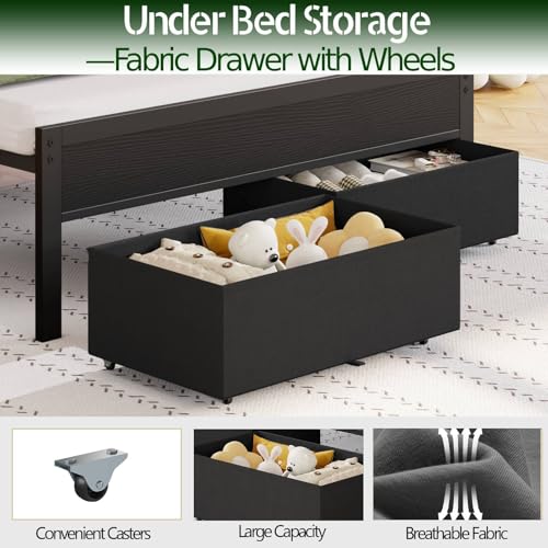 Grey Upholstered Twin Bed Frame with Charging Station and LED Lights W718