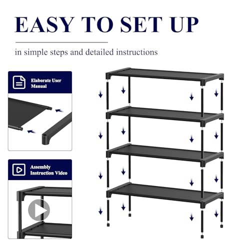 Black Non-Woven Shoe Rack E792