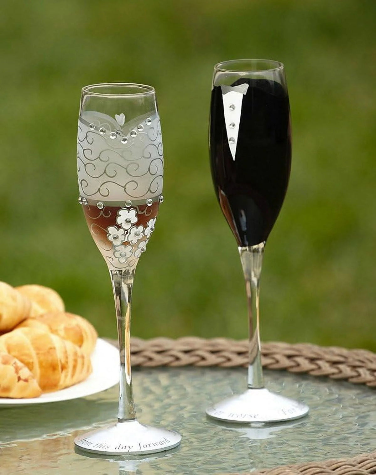 8 Oz. Wedding Champagne Toasting Flute Glasses, Set Of 2 A987