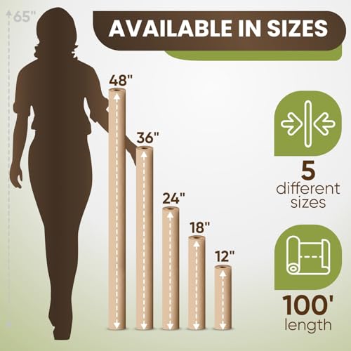 12" x 1200" Natural Kraft Paper Roll O143581