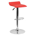 Red Vinyl Height Adjustable Barstool with Chrome Base U232165
