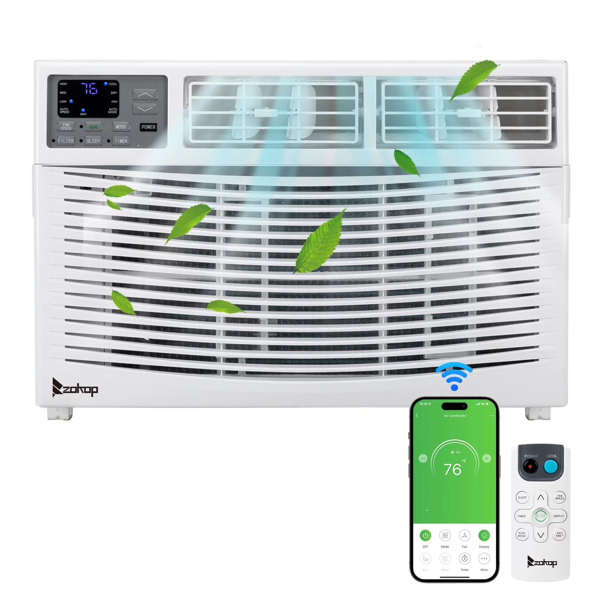10,000 BTU 115V Window-Mounted Compact Air Conditioner with Remote Control, White H502