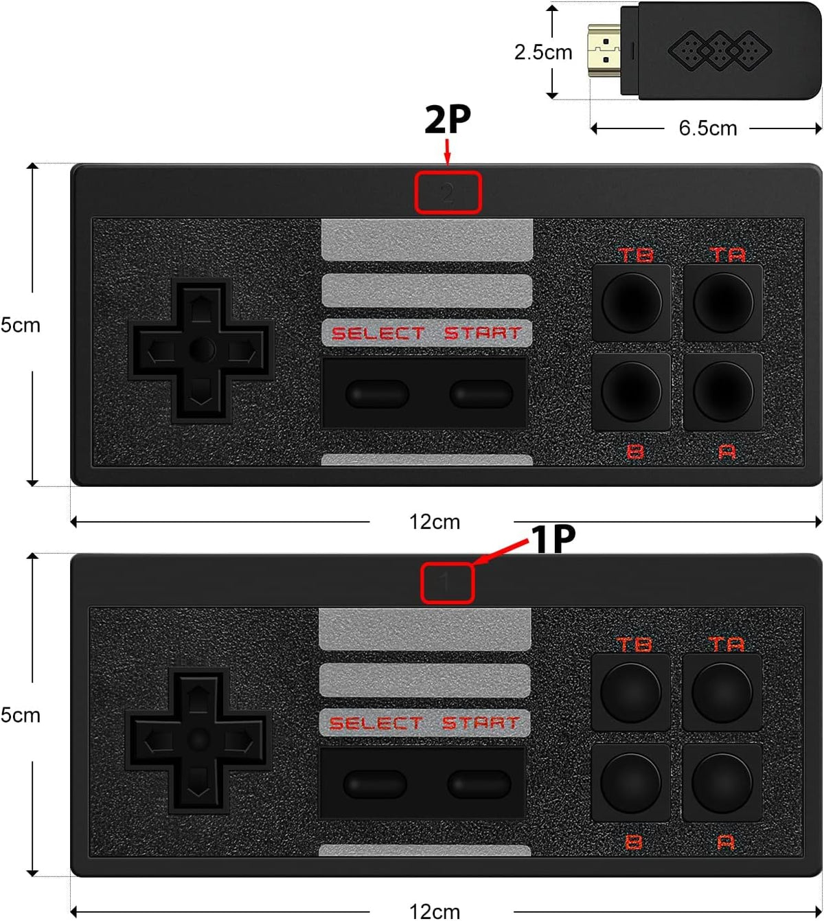 Retro Video Game Console with 818 Classic HD Video Games A109