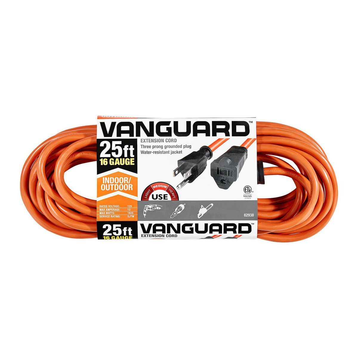 25 ft. 16/3 Gauge Indoor/Outdoor Extension Cord, Orange H684165