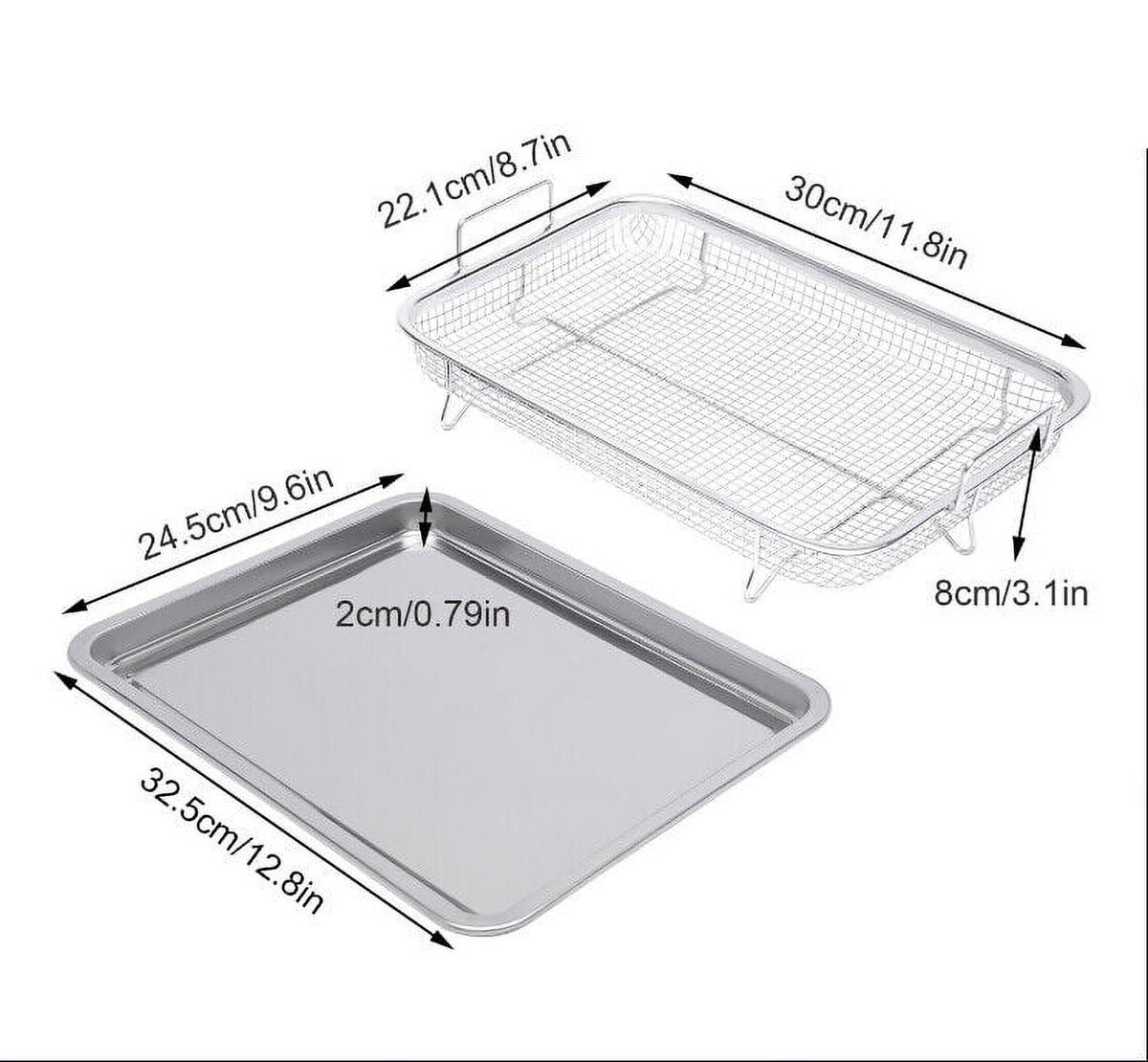 Stainless Steel Crisping Basket & Tray Set I598556