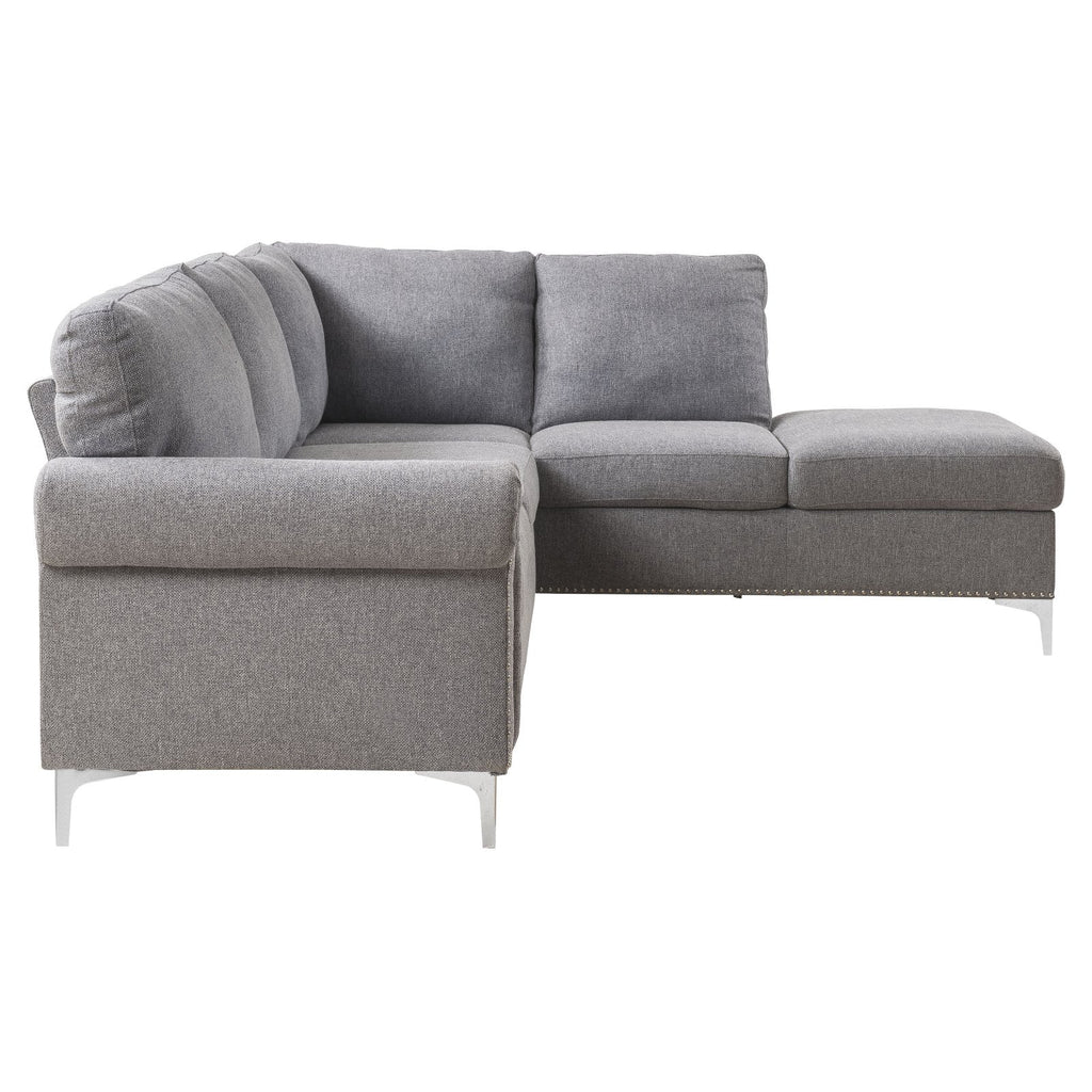 Gray Fabric Sectional Sofa E9505