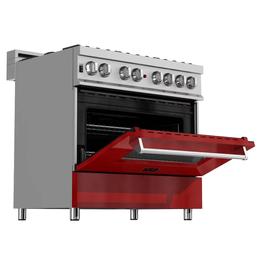 36 in. Dual Fuel Range with Red Gloss Door Q15421
