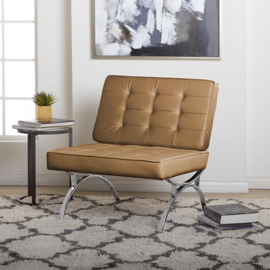 Brown Blended Leather Accent Chair R3233