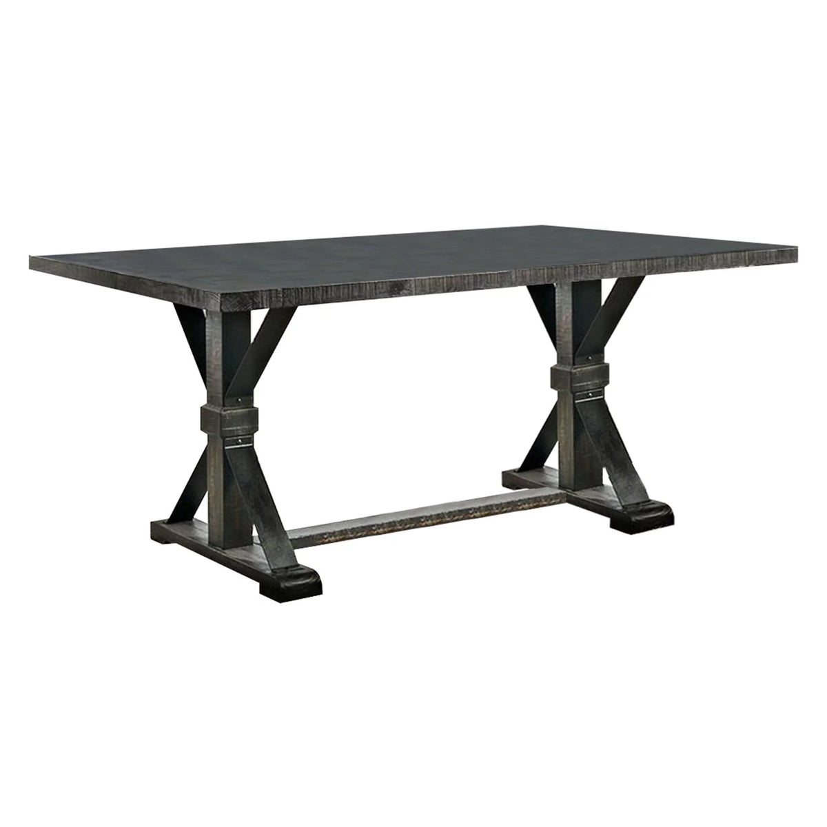 Antique Black Dining Table With Trestle Base E685968