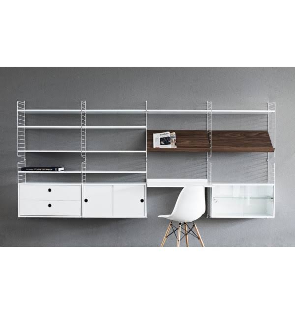 White String Display Cabinet with Sliding Glass Doors R519809