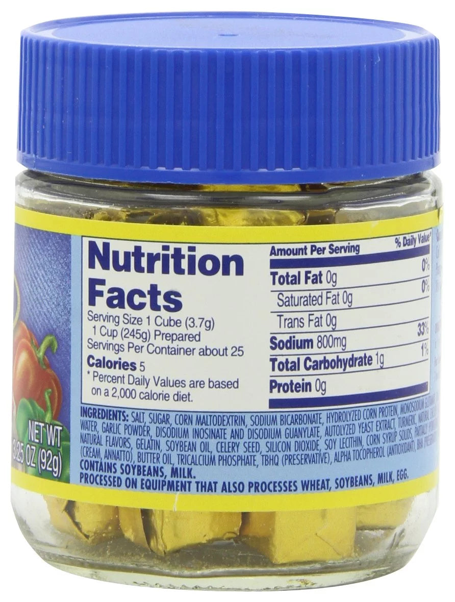 3.25 OZ Chicken Instant Bouillon Cubes Jar (Pack of 6) U803