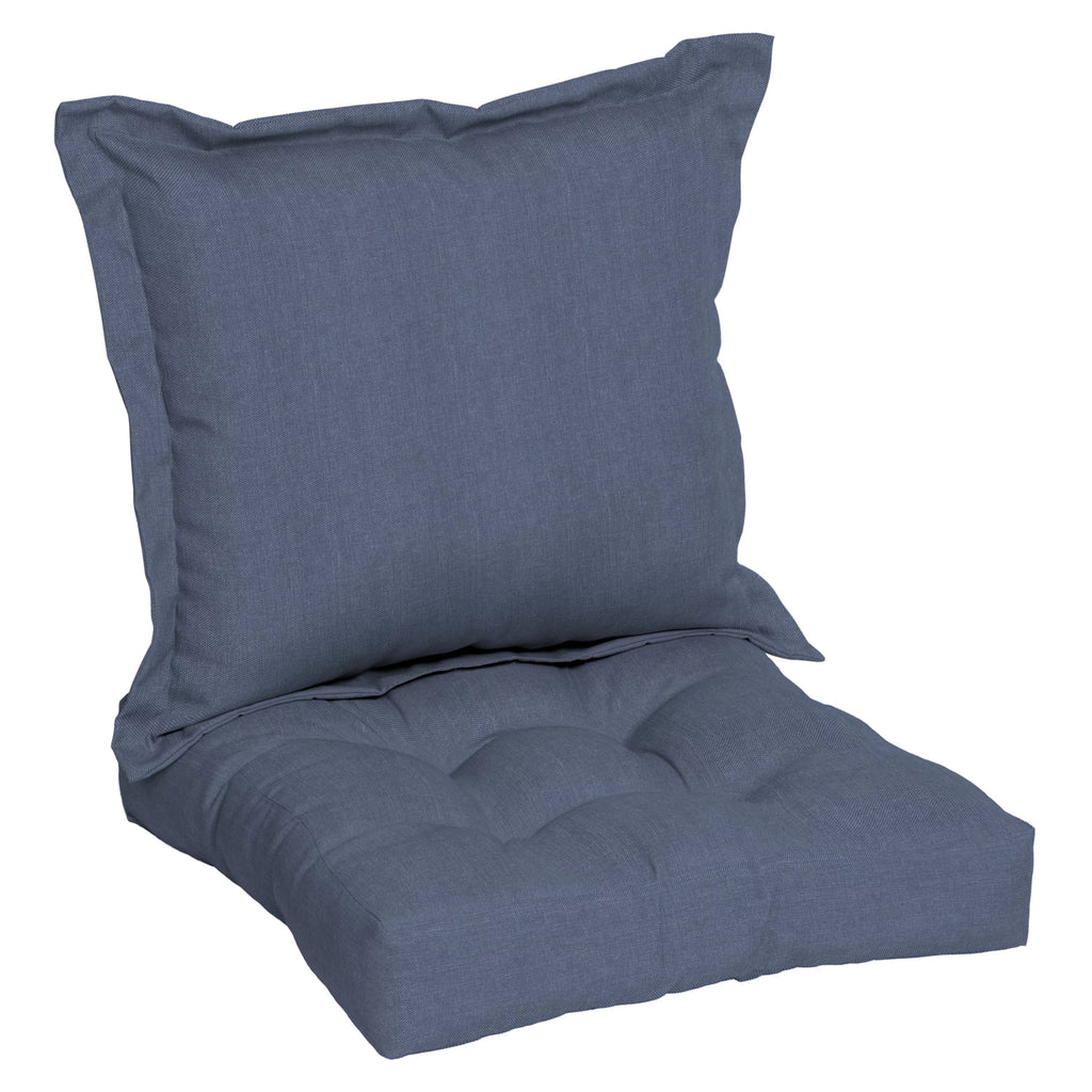 Indigo Blue Rectangle Outdoor 2-Piece Deep Seat Cushion W477