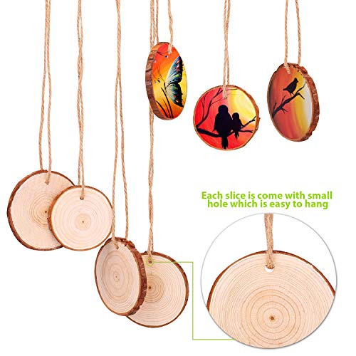 30 Pcs 2.4-2.8 Inches Natural Wood Slices C607713