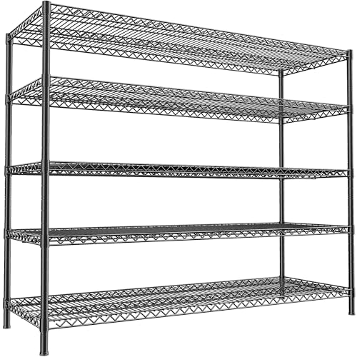 55.5" W 5 Tier Metal Shelving Unit W6133