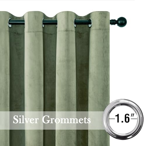 Taupe Velvet Blackout Curtain Panels 96 inches 2 Panels G7097