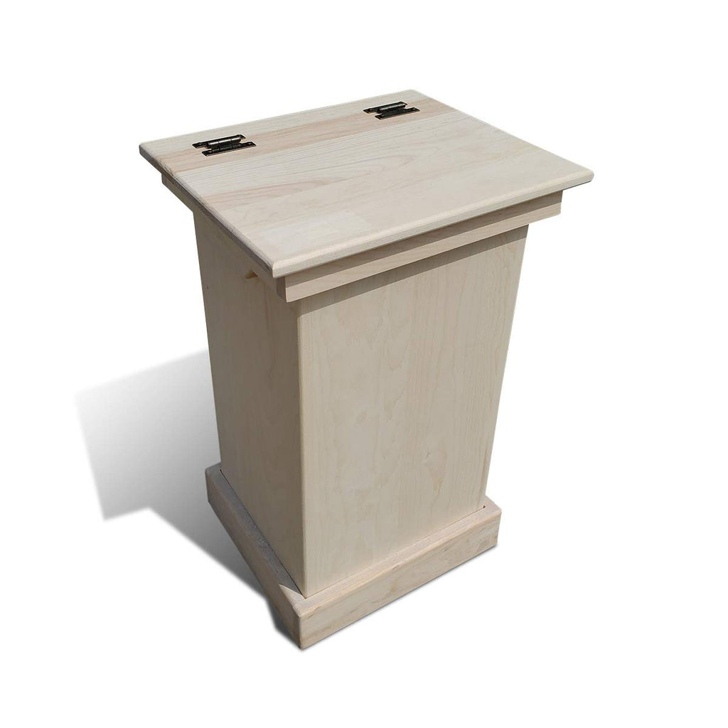 Black Wood Lift Top Trash Can Cabinet F333