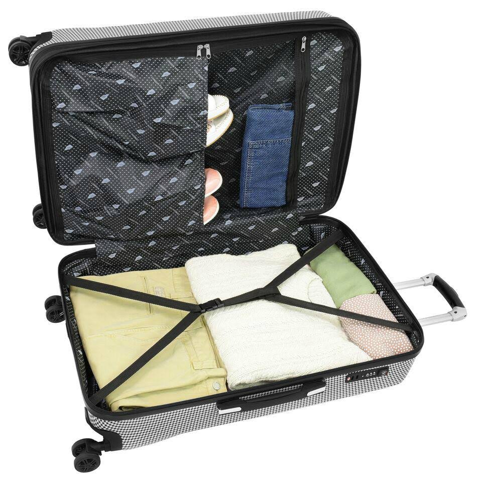 Black White Houndstooth Hardside Spinner R7246