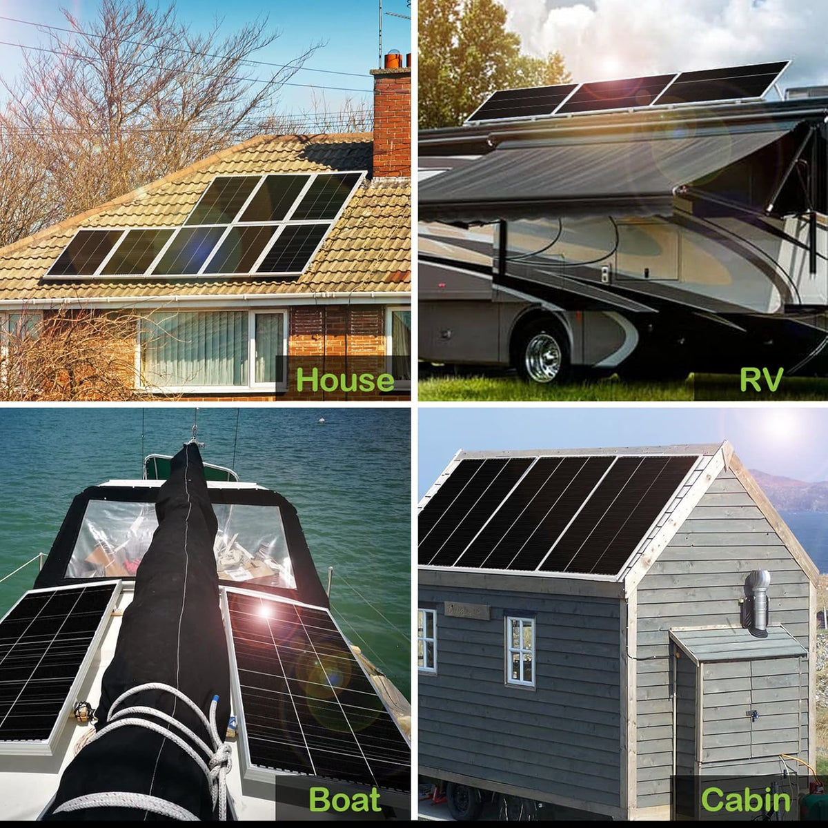 12 Volt 200 Watt Monocrystalline Solar Panel Starter Kit P85461