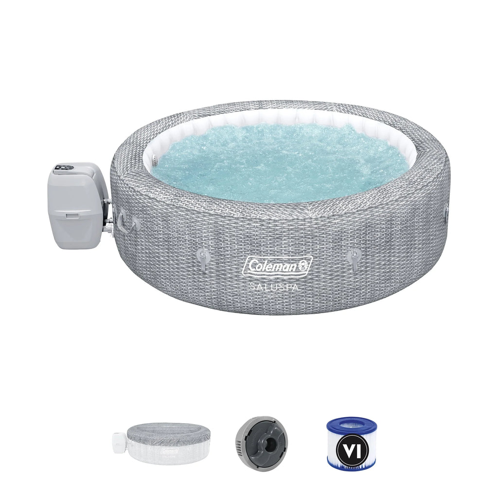 Inflatable Round Hot Tub with 60 Jets, Black O956931