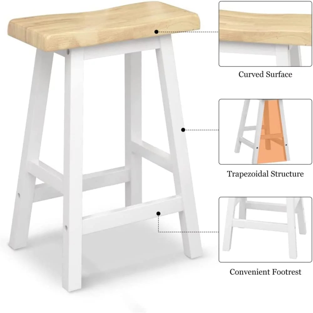 Rubber Wood 4-Person Bar Dining Table Set F8621