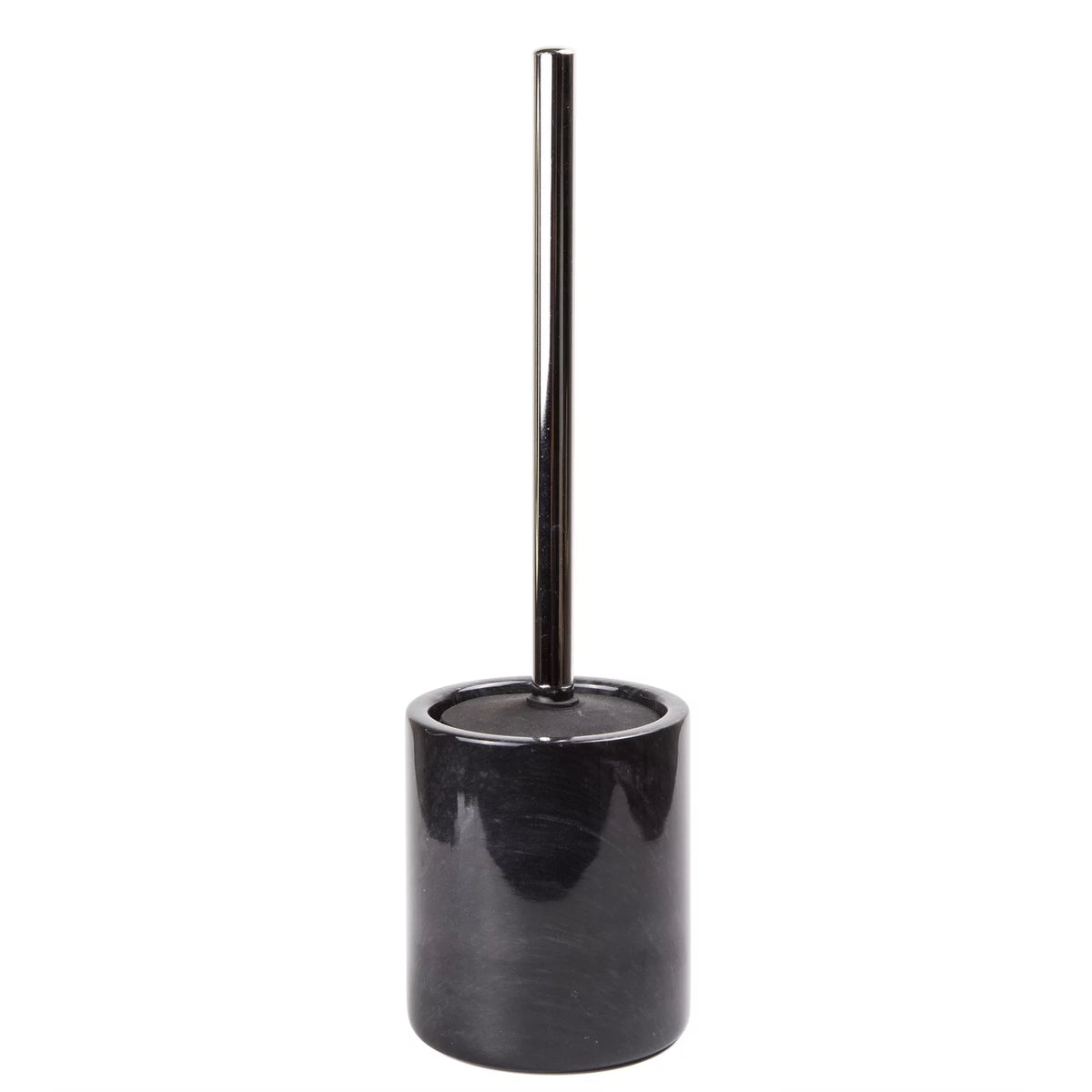 Black Marble Toilet Brush Holder Set with Silicone Cover N405792