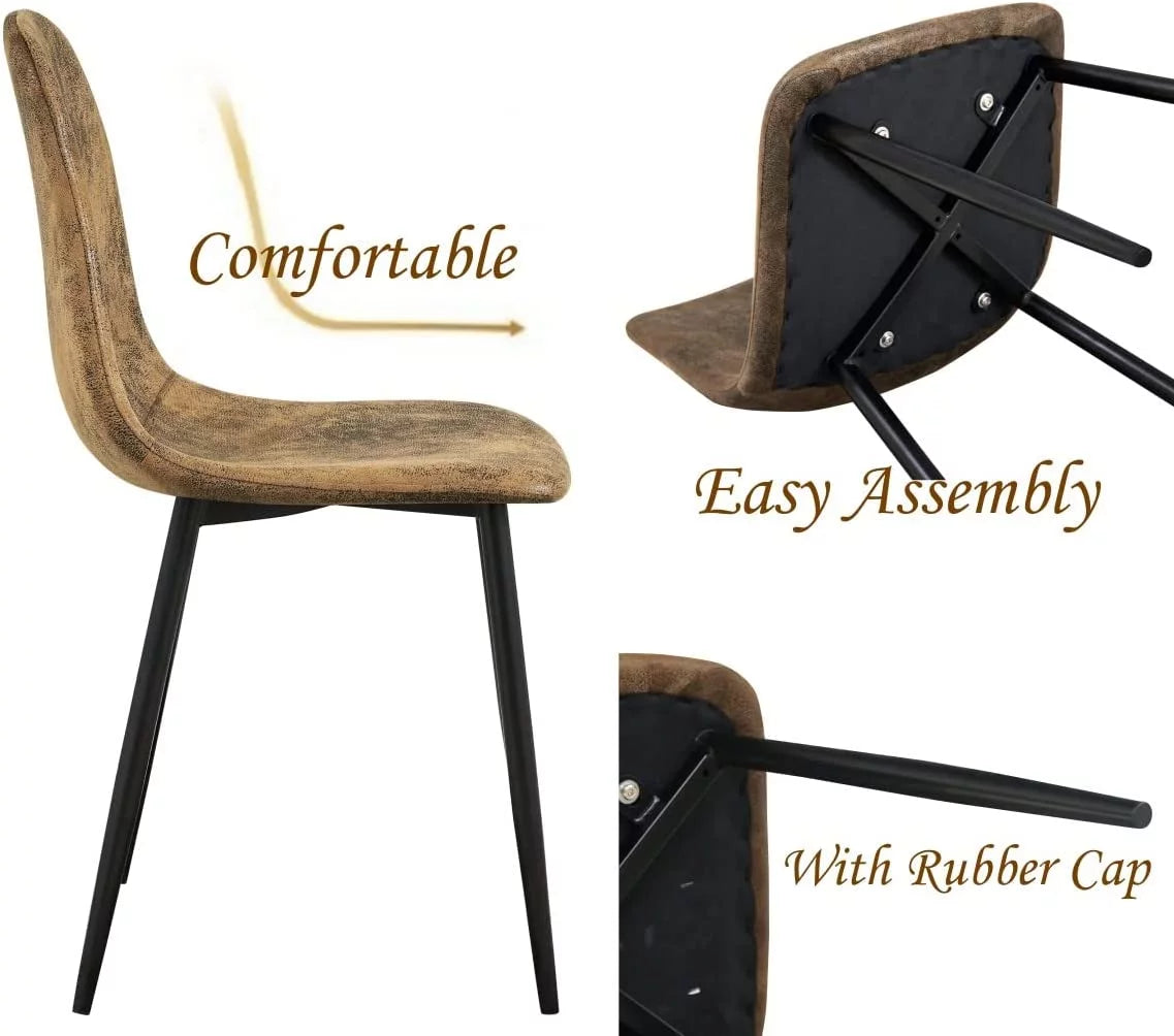 Suede Upholstered Dining Chair Set Of 4 X10181
