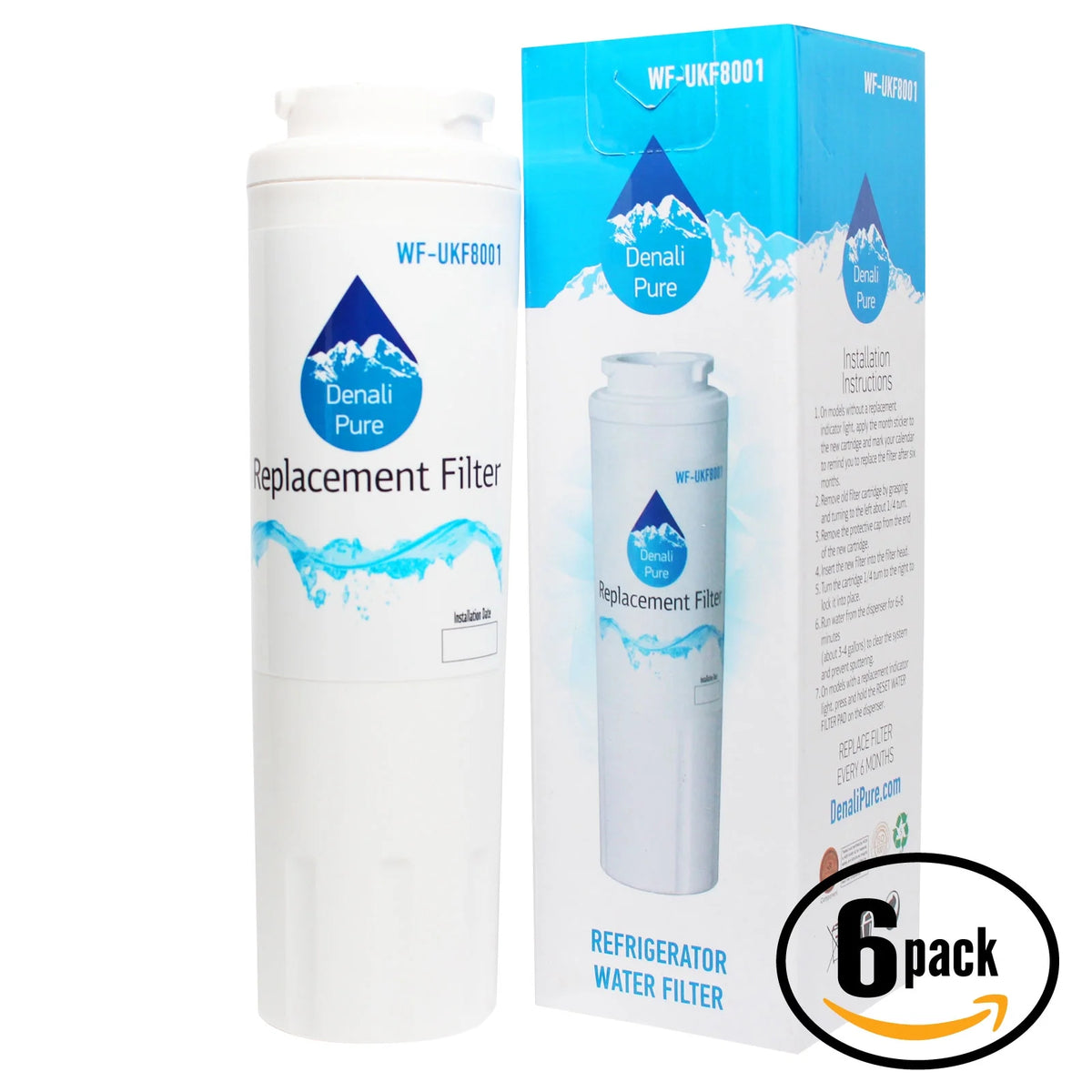 6-Pack Replacement Refrigerator Water Filter Cartridge C208322