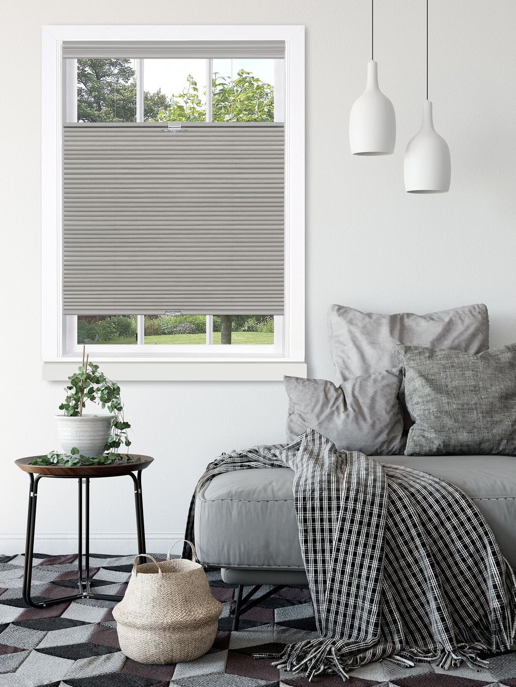 Top Down-Bottom Up Cordless Honeycomb Cellular Shade 35"L x 64"W Dove Grey C141668