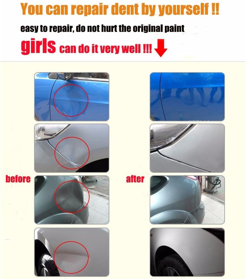 68 Pcs Auto Body Paintless Dent Removal Tools Kit LED Reflect Light Board Dent Lifter Bridge Puller Set H4174