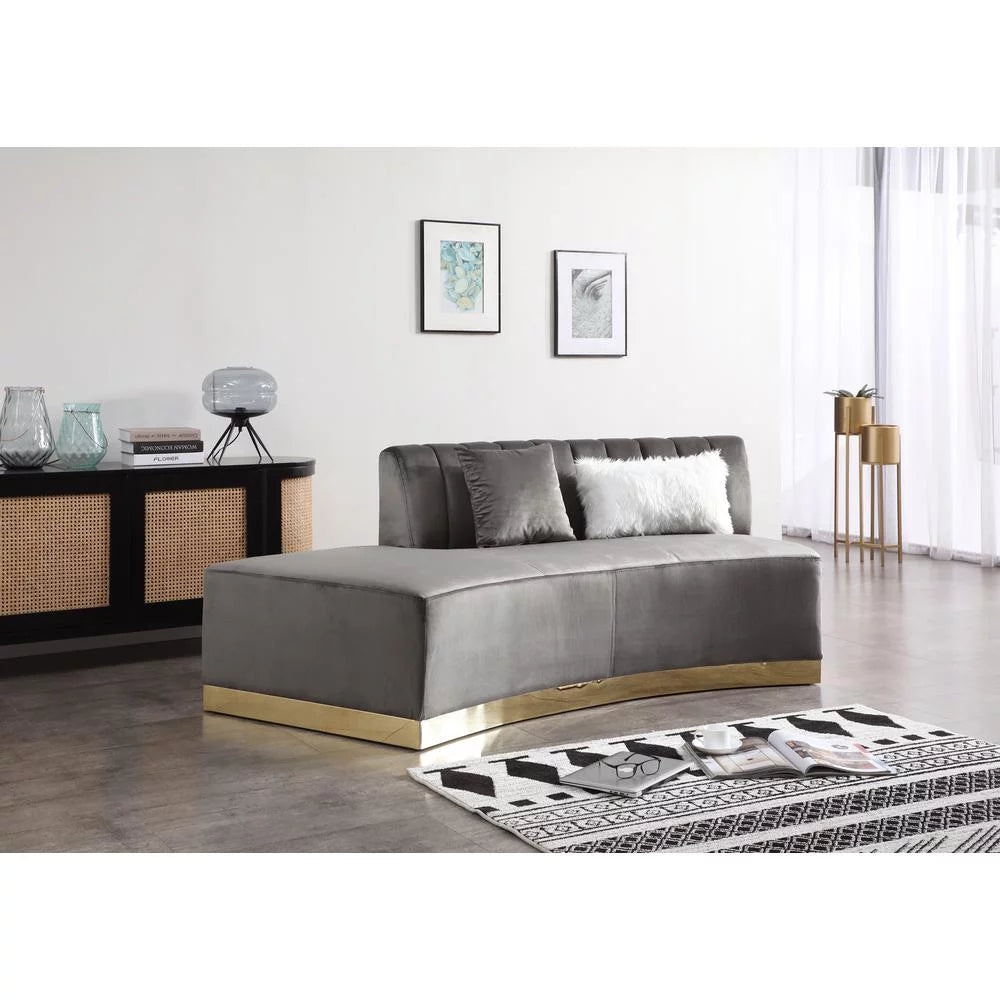 Dark Gray Velvet Curved Sofa J7712