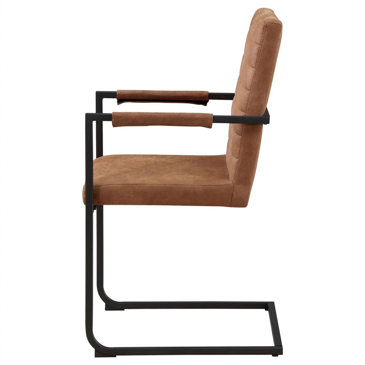 Brown and Black Faux Leather Arm Chair L31814