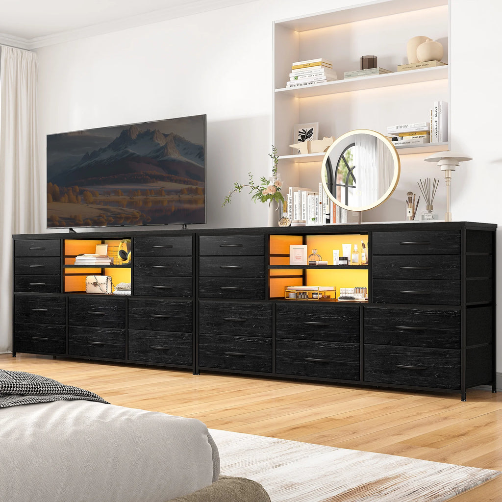 White 12 Drawer Fabric Dresser P716844