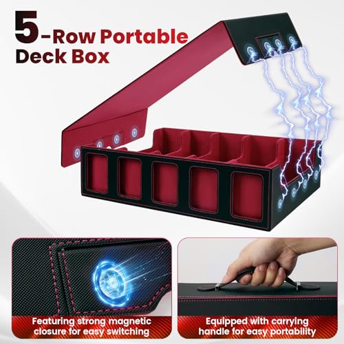 Purple 5-Row Trading Card Storage Box with Handle H7333