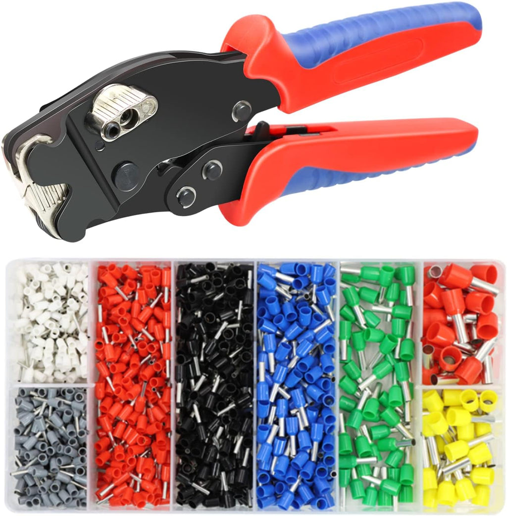 Ferrule Crimping Tool Kit with 1200PCS Terminals, 30-5 AWG, Pack of 2 E861