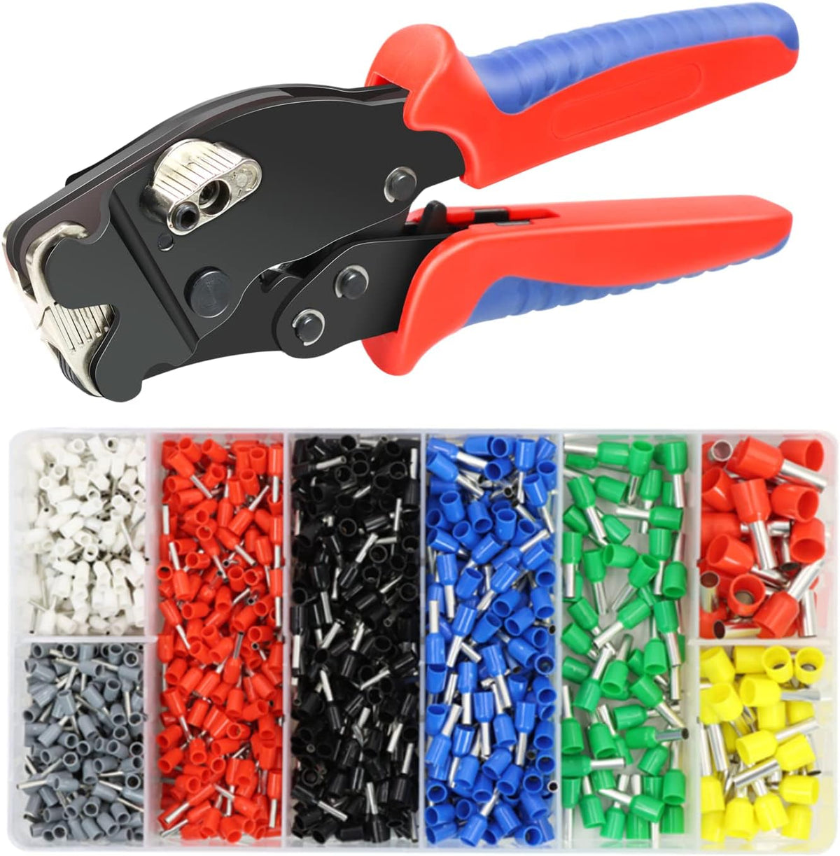 Ferrule Crimping Tool Kit with 1200PCS Terminals, 30-5 AWG, Pack of 2 E861