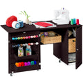 Large Brown Folding Sewing Table with Storage B69978