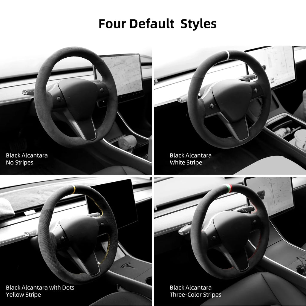 Green Alcantara Car Steering Wheel Cover N320