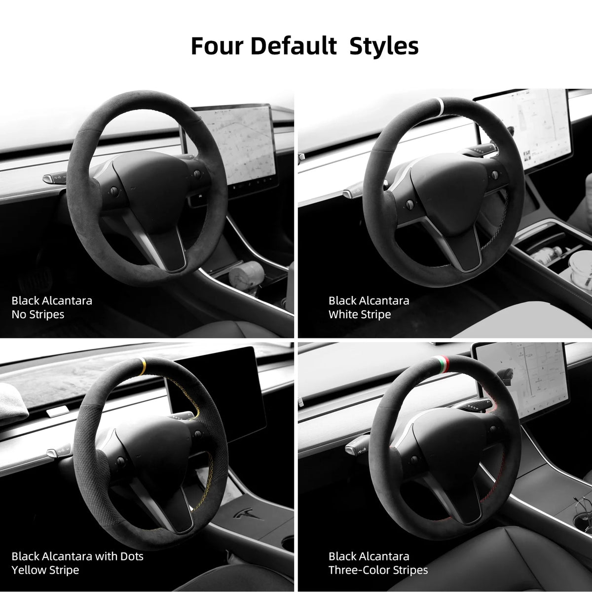Green Alcantara Car Steering Wheel Cover N320