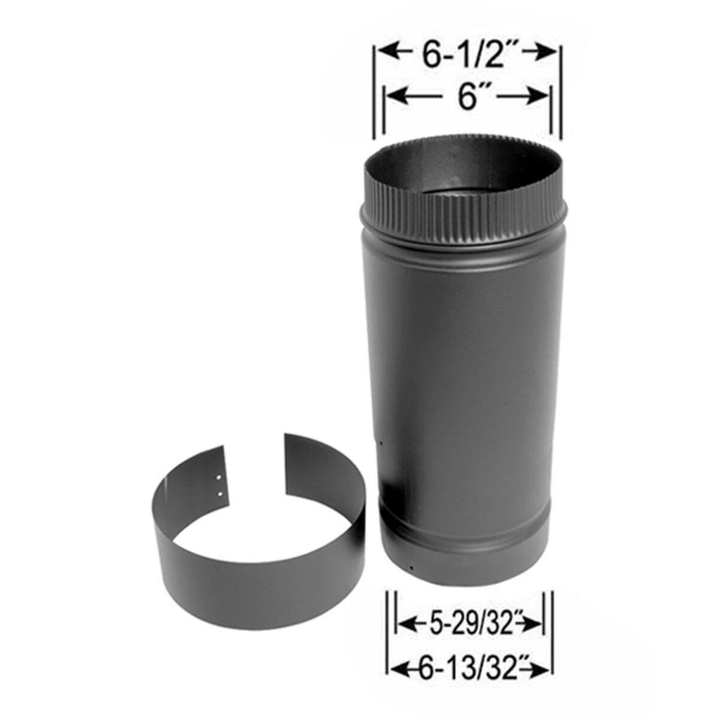 6'' to 18'' Telescoping Double Wall Black Stovepipe M5651