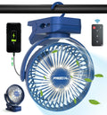 11800 mAh Rechargeable Battery Operated Camping Fan with LED Light and Clips G35420